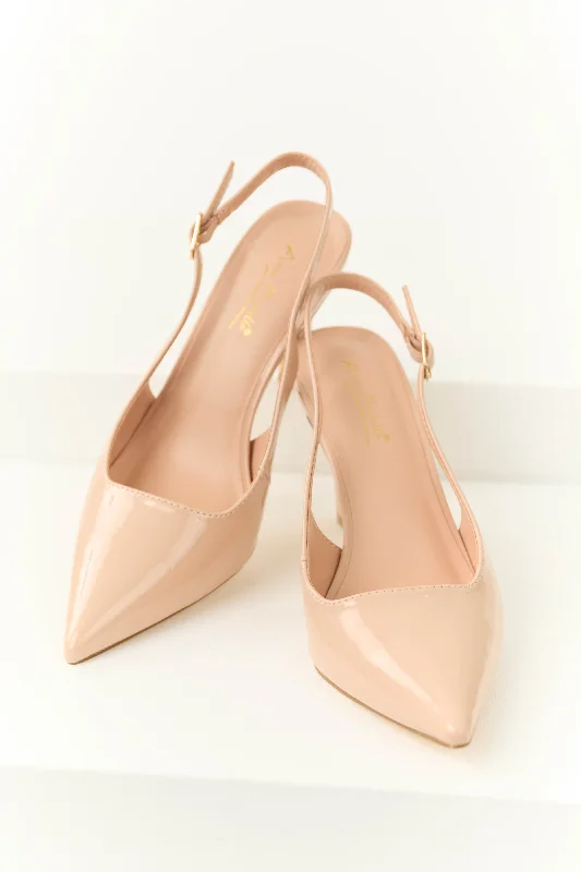 Stiletto Heel Pumps with Perfect Fit--Nude Pointed Toe Slingback Heels-Fashionable & Classic