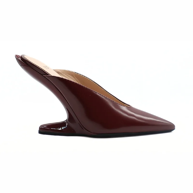 Stylish Slip-On Pumps for Quick Elegance---Nº21  23Icpxnv16002 Sculpted-Heel Slip On Leather  Red