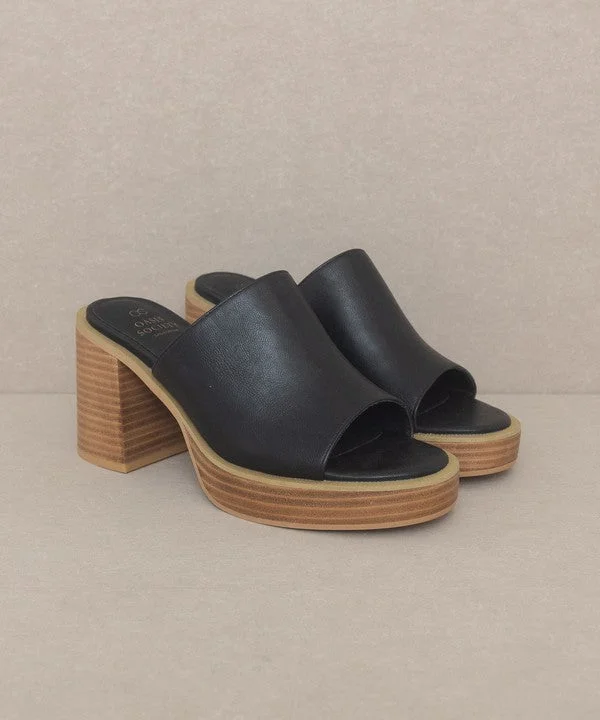 Stylish Platform Heels for Extra Height--Camille Platform Slide Heel