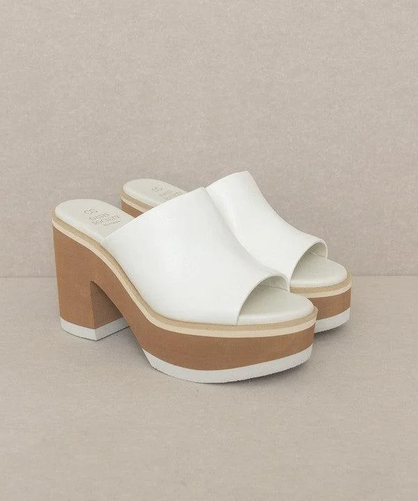 Stylish Platform Heels for Extra Height--Maren - Layered Platform Heel Slides