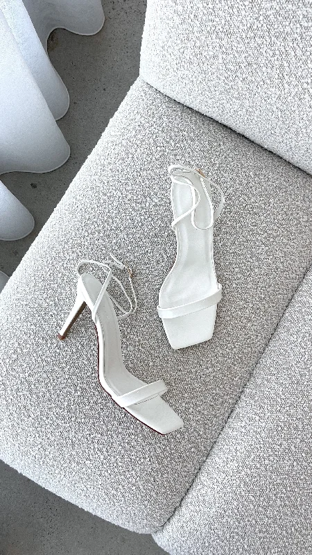 Stiletto Heel Pumps with Perfect Fit--Octans Heel - White Patent-Fashionable & Classic