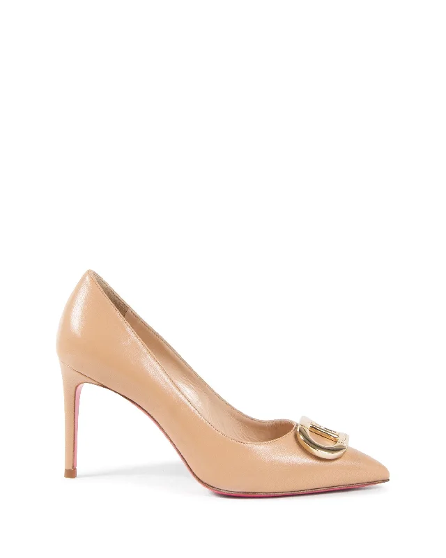 Stiletto Heel Pumps with Perfect Fit--Office Party Logo Pump Nude-Fashionable & Classic