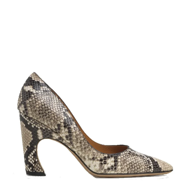 Versatile Dress Heels for Formal and Casual Wear---Oli Pump,  Python-effect 90