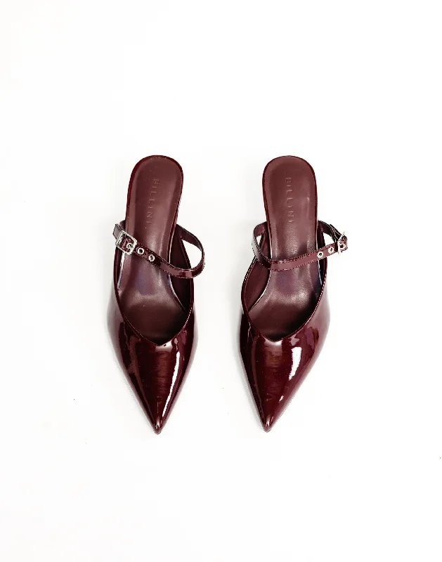 Stiletto Heel Pumps with Perfect Fit--Olinda Heels (Wine Patent) - By Billini-Fashionable & Classic