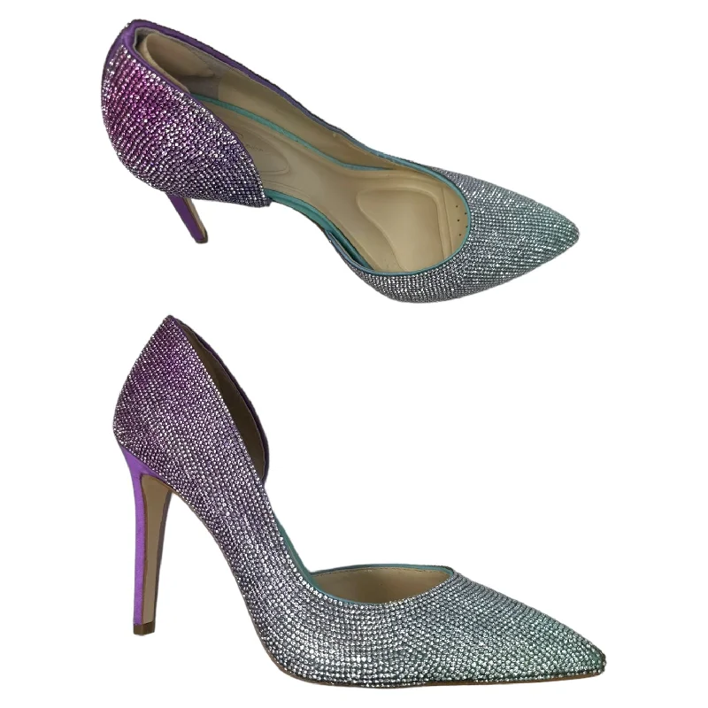 Trendy D'Orsay Pumps for Fashion-Forward Women---Prizma Half-d'Orsay Pump By Jessica Simpson In Ombré Jewel Encrusted, Size: 8.5