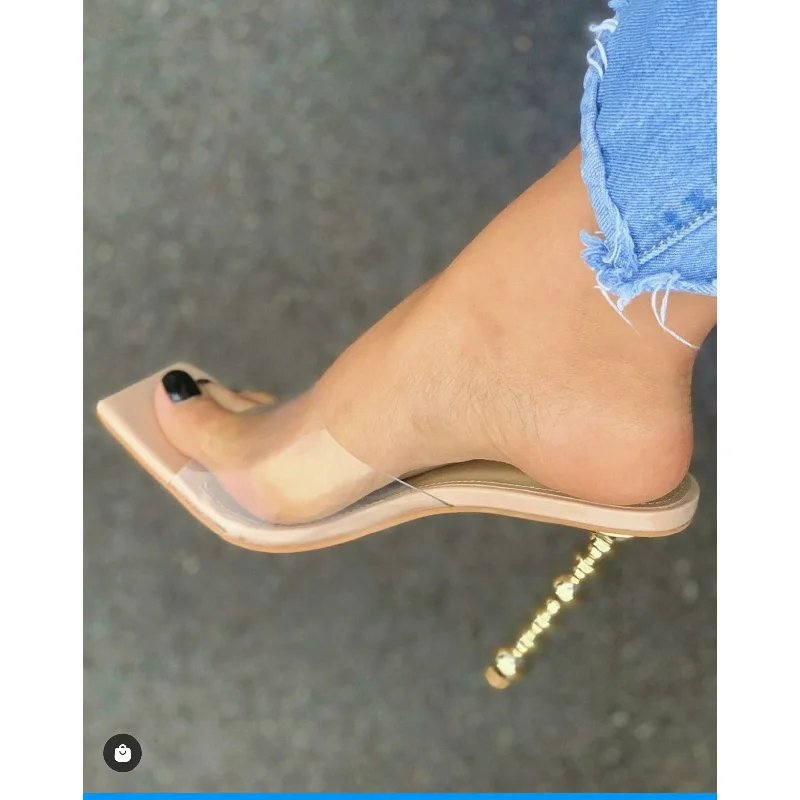 Stylish Open Toe Heels for Summer--Open Toe Crystal Heel Shoes