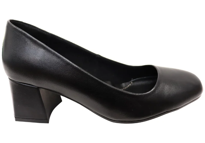 Orizonte Menalla Womens European Comfortable Leather Heels---Comfortable Leather Pumps for Office and Everyday Wear