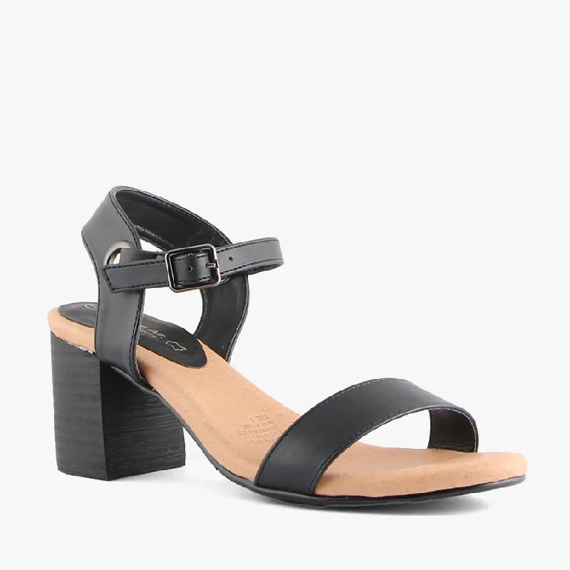 Versatile Heeled Sandals for Any Occasion---PAN BLACK