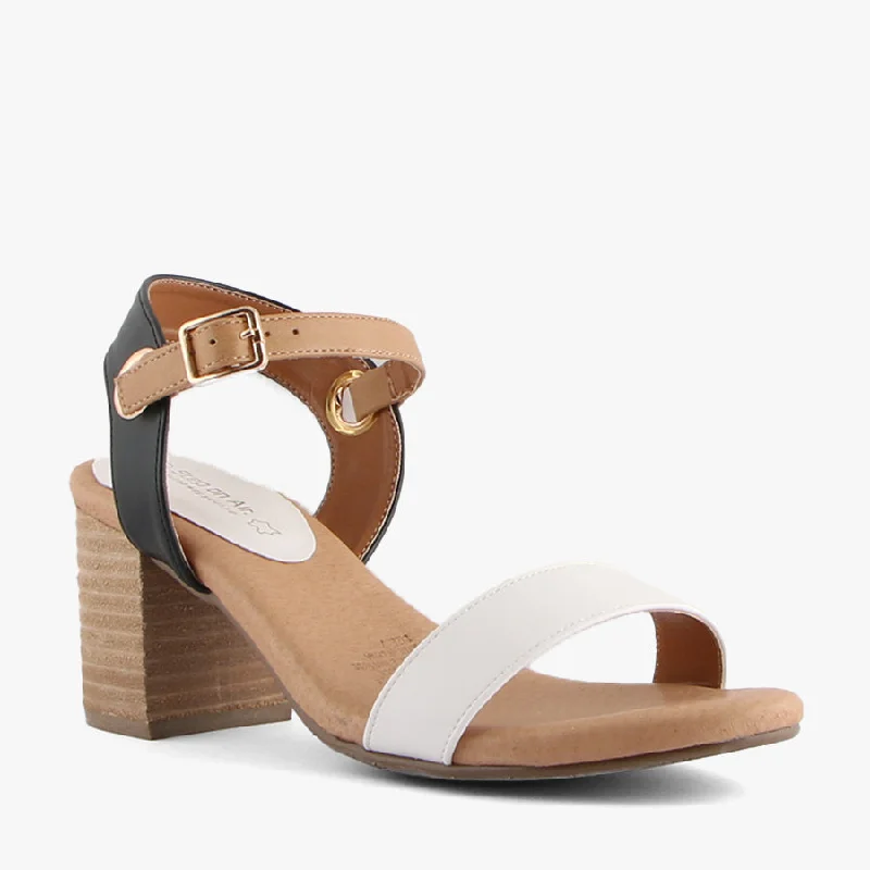 Versatile Heeled Sandals for Any Occasion---PAN WHITE