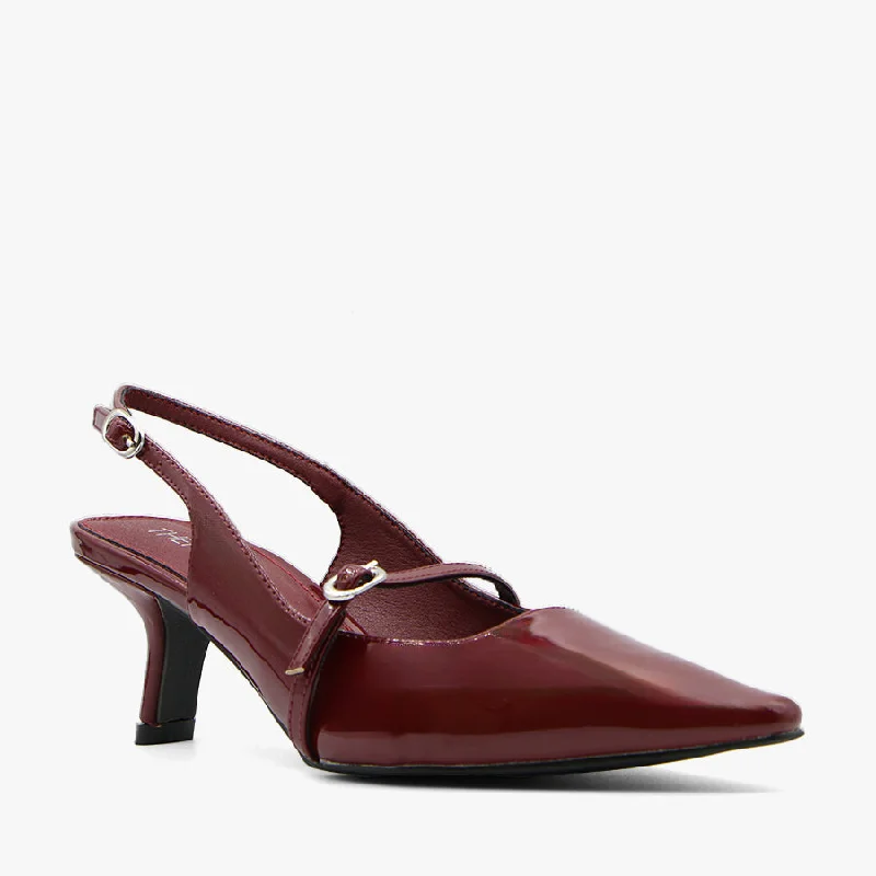 Versatile Heeled Sandals for Any Occasion---PARLOUR CHERRY PATENT