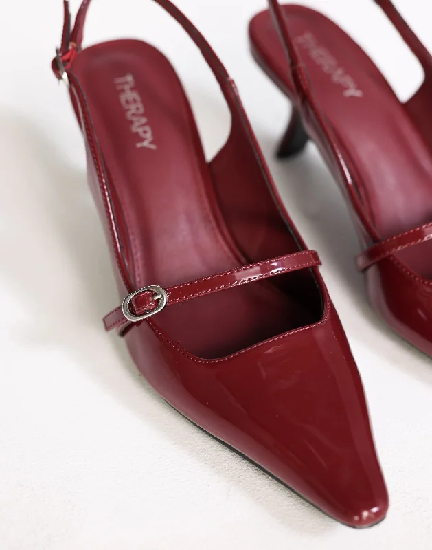 Stiletto Heel Pumps with Perfect Fit--Parlour Heels (Cherry Patent) - By Therapy-Fashionable & Classic