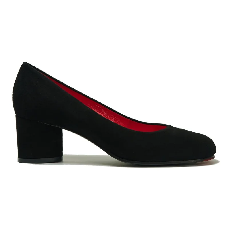 Affordable Suede Ankle Pumps for All-Day Wear--Pas De Rouge Women's Janineso Black Suede