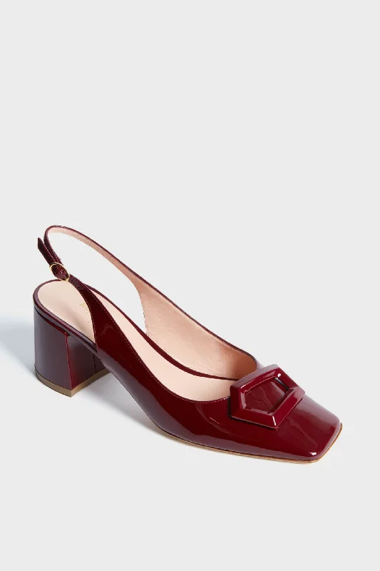 Sleek and Shiny Patent Pump Heels for a Polished Look--Patent Bordeaux Myola Heels