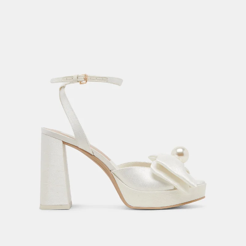 PATTON HEELS IVORY SATINAffordable Satin Heels with a Luxe Touch