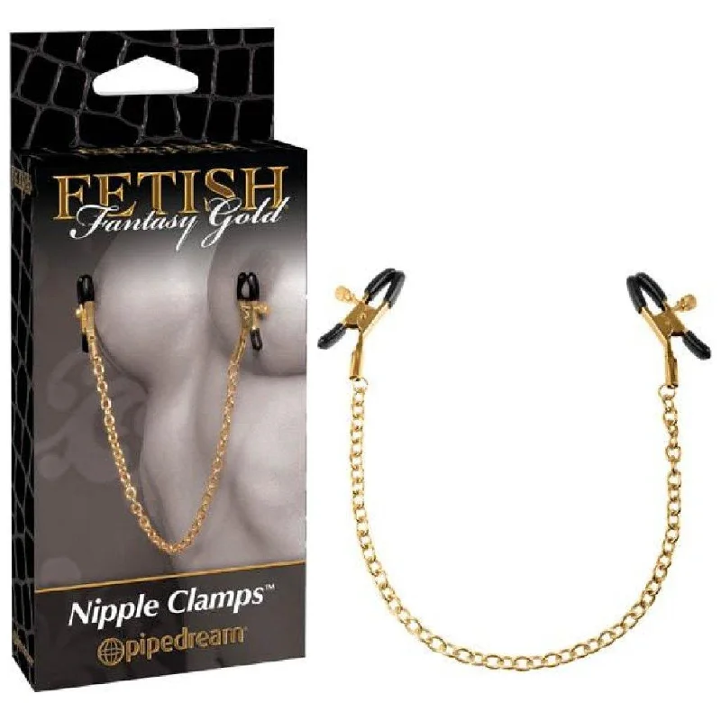 Versatile Heeled Sandals for Any Occasion---Fetish Fantasy Gold Chain Nipple Clamps - Gold Nipple Clamps with Chain