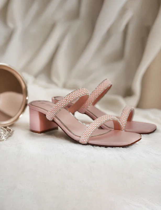 Peach | Fancy Heel Slippers for Women