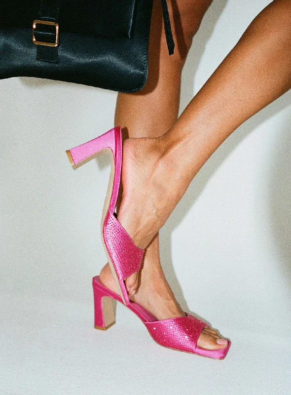 Perlie Heels Pink---Fashionable Kitten Heels for Date Night