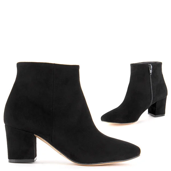 Affordable Suede Ankle Pumps for All-Day Wear--ZEE - black suede