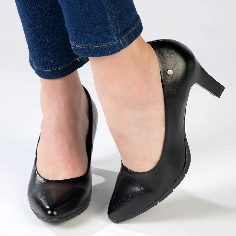 Versatile Heeled Sandals for Any Occasion---Pierre Cardin Elodie Court Heel - Black