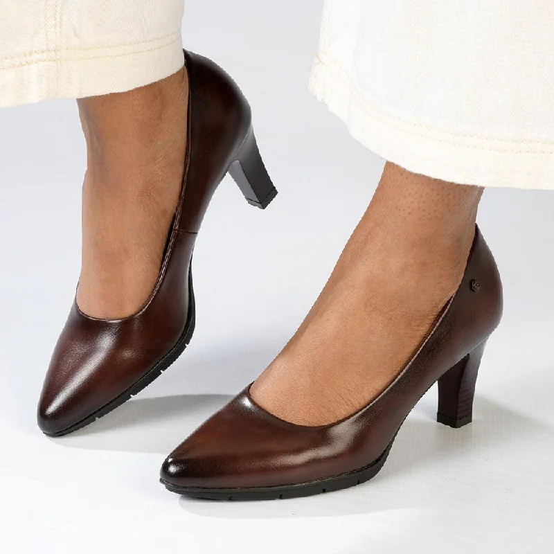 Versatile Heeled Sandals for Any Occasion---Pierre Cardin Elodie Court Heel - Dark Brown