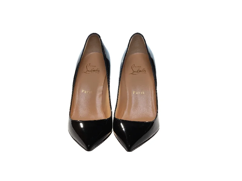 Pigalle 85 Black Leather High Heel Pumps---Comfortable Leather Pumps for Office and Everyday Wear