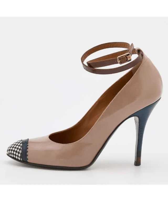 Stiletto Heel Pumps with Perfect Fit--Pink and Navy Strap heels-Fashionable & Classic