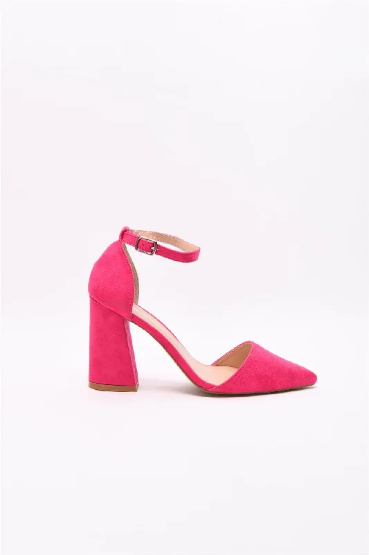 Versatile Heeled Sandals for Any Occasion---Pink Closed-Toe Heeled-Shoes