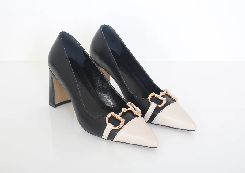 Stiletto Heel Pumps with Perfect Fit--PINO VERDE Color-Block Heel-Fashionable & Classic