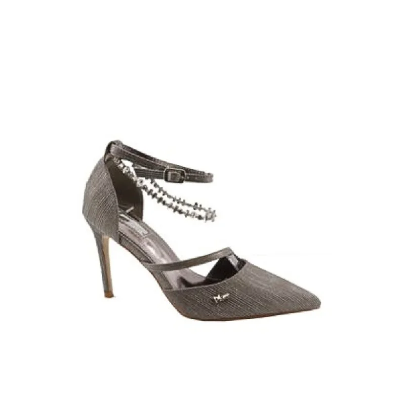 Plum Footwear Pl306647 Ladies Minaca Heels Pewter---Fashionable Kitten Heels for Date Night