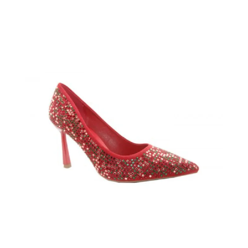 Plum Pl081264 Ladies Arabella Heels Red---Fashionable Kitten Heels for Date Night