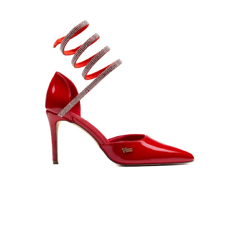 Versatile Heeled Sandals for Any Occasion---Plum Pl081342 Ladies Maria Heels Red