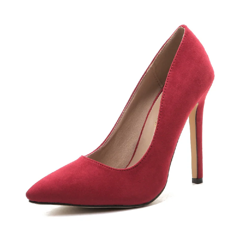 Stiletto Heel Pumps with Perfect Fit--Plus size Women Pumps Sexy High Heels Pointed Toe Party Shoes Woman Wedding Office Pumps Red Green-Fashionable & Classic