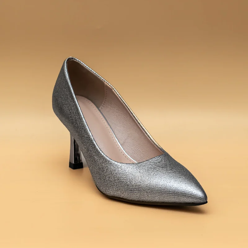 Stiletto Heel Pumps with Perfect Fit--Pointed Toe Belly - Grey-Fashionable & Classic