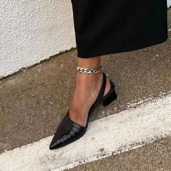 Stylish Ankle Strap Heels for Women--Sohiwoo woman formal Slingback Dress Pumps Pointed Toe Ankle Strap Block Heel Shoes