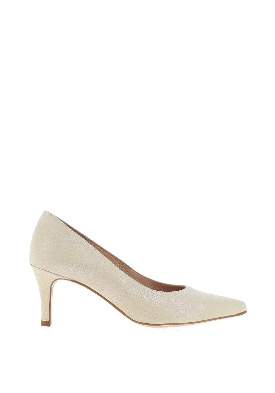 Affordable Suede Ankle Pumps for All-Day Wear--Zany Pebbled Suede Court Shoes, Gold