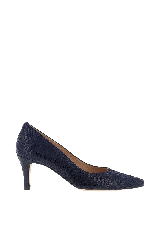 Affordable Suede Ankle Pumps for All-Day Wear--Zany Pebbled Suede Pointed Toe Court Shoes, Navy