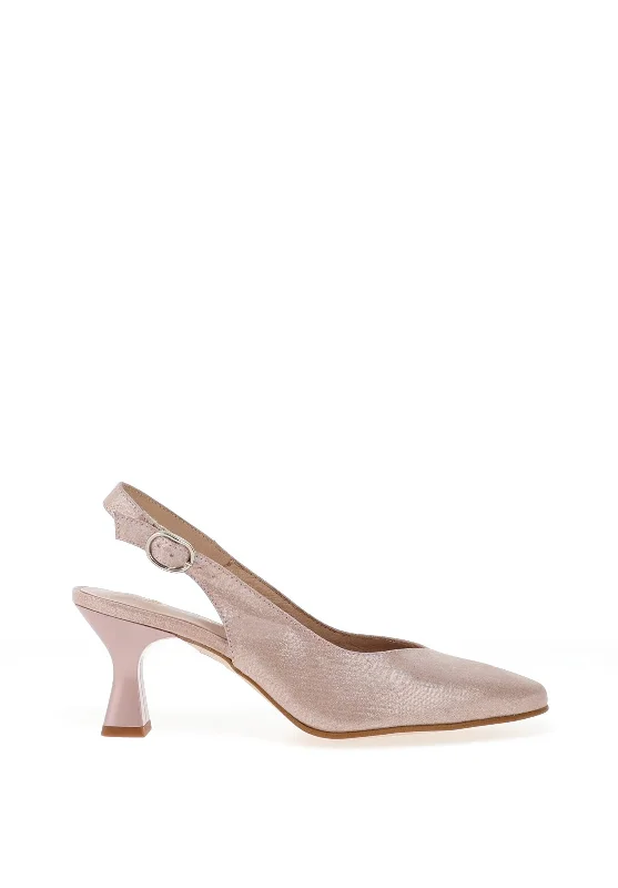 Stiletto Heel Pumps with Perfect Fit--Zany Shimmer Pointed Toe Heels, Rose Gold-Fashionable & Classic