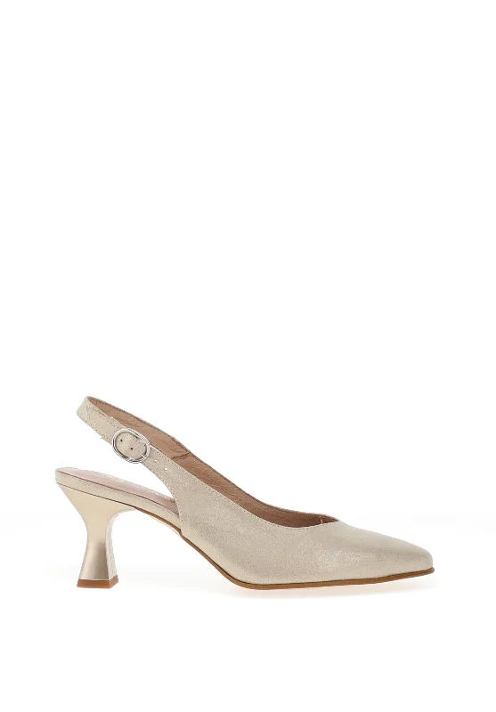 Stiletto Heel Pumps with Perfect Fit--Zany Shimmer Pointed Toe Heels, Gold-Fashionable & Classic