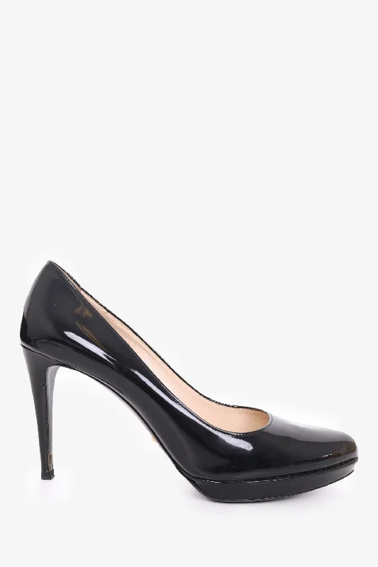 Sleek and Shiny Patent Pump Heels for a Polished Look--Prada Black Patent Pumps Size 42