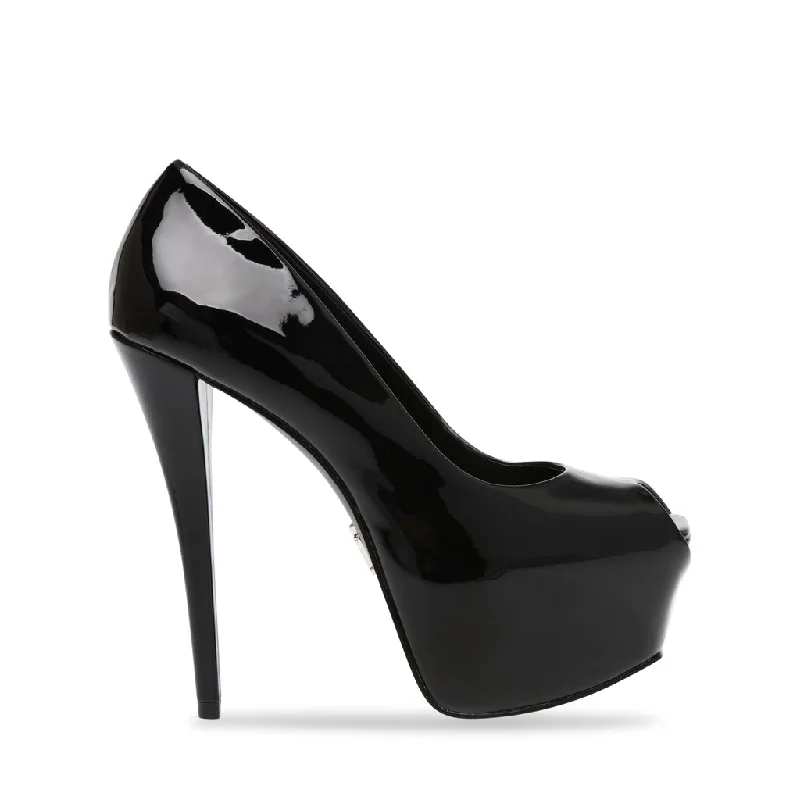 PRESECCO BLACK PATENT---Fashionable Kitten Heels for Date Night