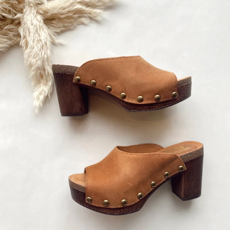 Stylish Open Toe Heels for Summer--MONTROSE GENUINE LEATHER OPEN TOE CLOG MULE