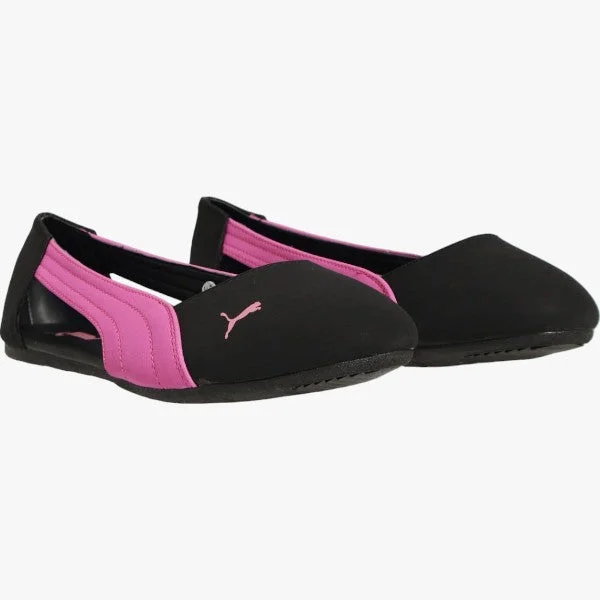 Versatile Heeled Sandals for Any Occasion---Puma Women's Basic Ballerina Cut Out Nubuck Za Pump Black Pink