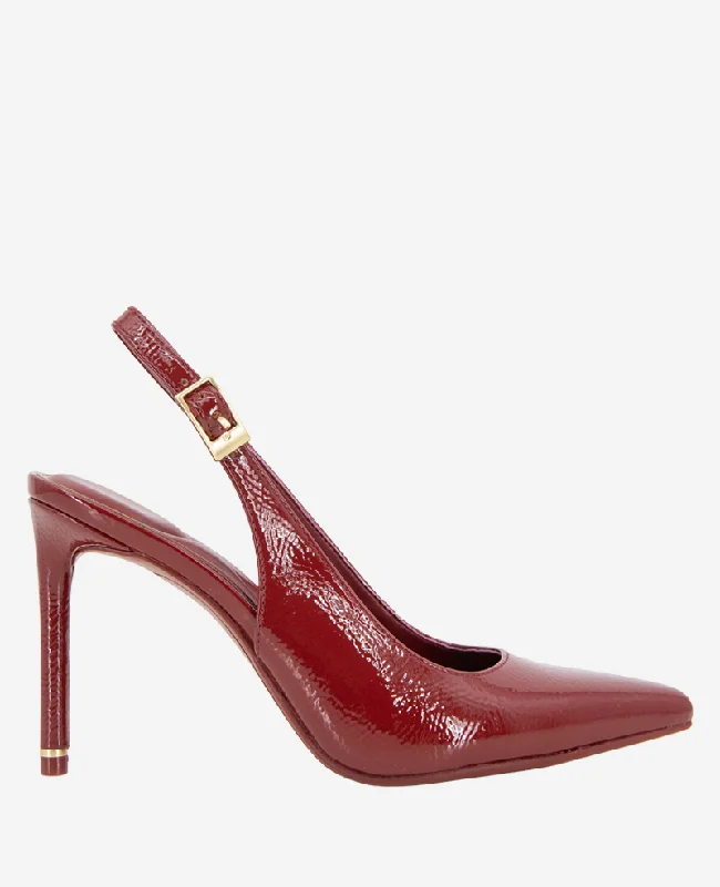 Sleek and Shiny Patent Pump Heels for a Polished Look--Quinnly Patent Heel Slingback