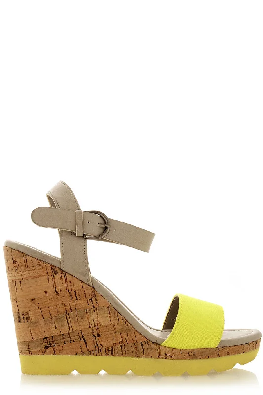 Stiletto Heel Pumps with Perfect Fit--RASCAL HEDDIE Neon Yellow Wedges-Fashionable & Classic