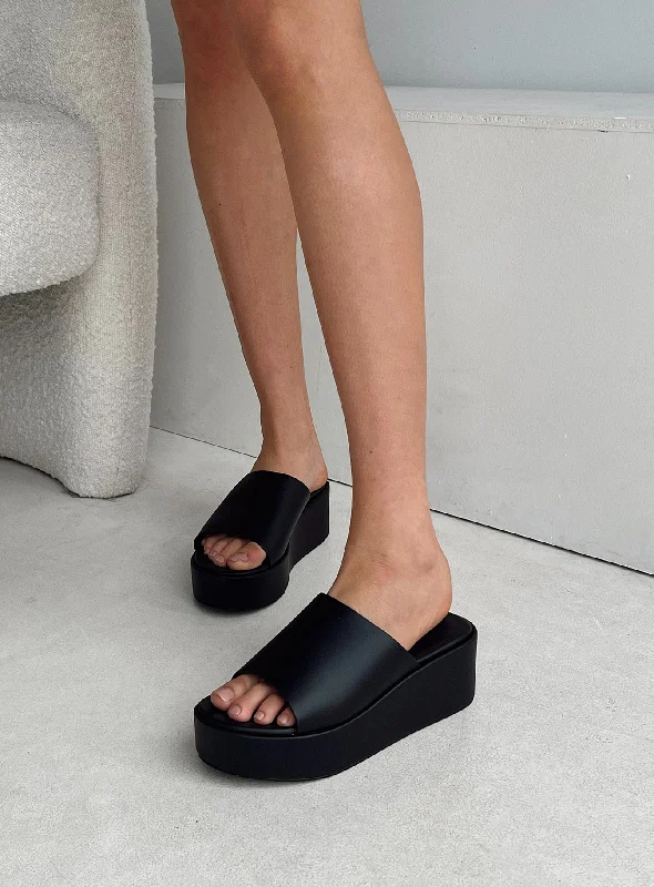 Stylish Platform Heels for Extra Height--Britta Platform Heels Black