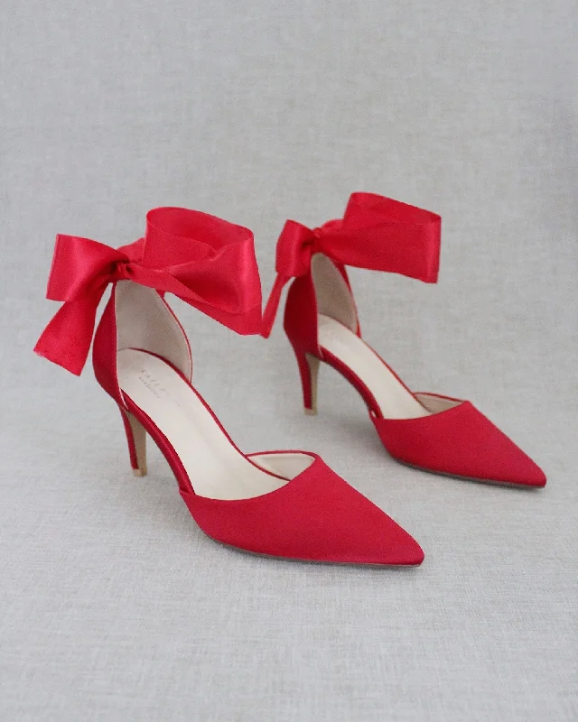 Evening Heels With Ankle Ribbon---Elegant Evening Heels for Weddings and Parties