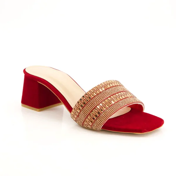 Versatile Heeled Sandals for Any Occasion---Red Heel Slippers for women