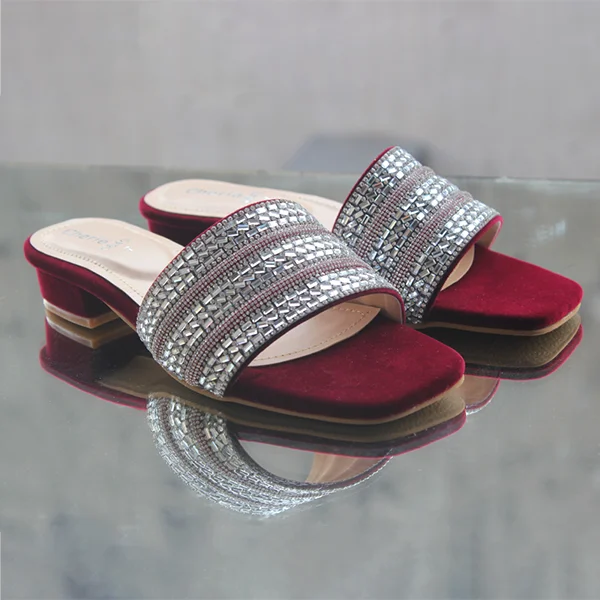 Versatile Heeled Sandals for Any Occasion---Red Heel Slippers for women