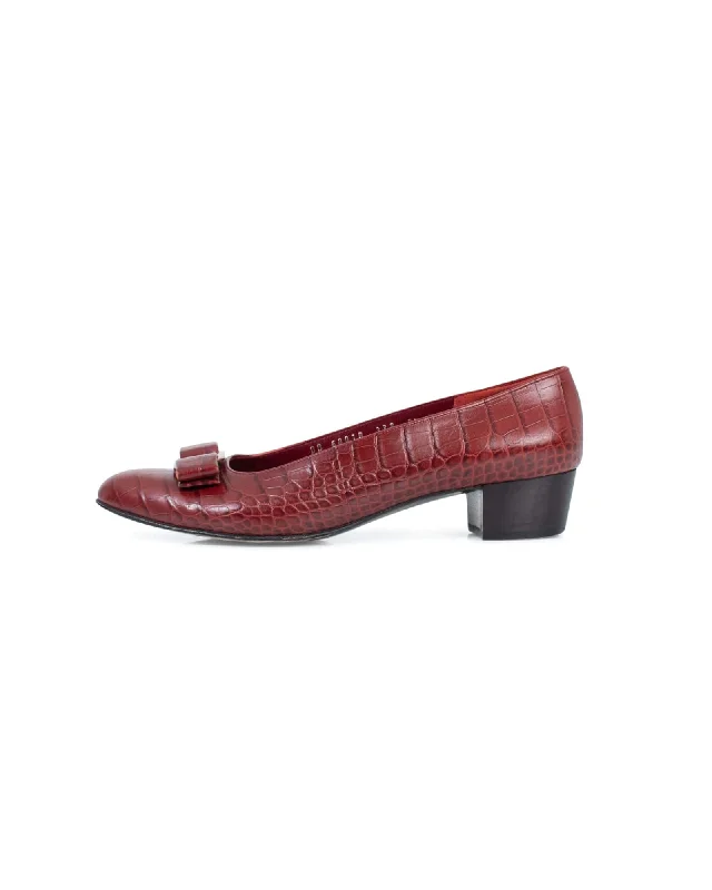 Red Leather Heels---Comfortable Leather Pumps for Office and Everyday Wear