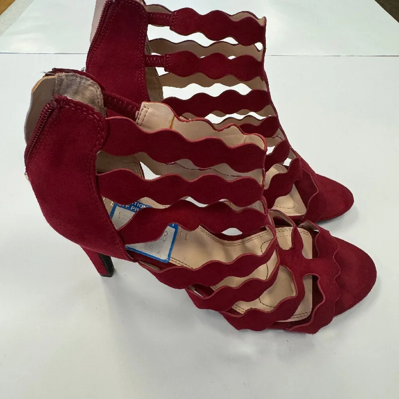 Stiletto Heel Pumps with Perfect Fit--Red Shoes Heels Stiletto Kelly And Katie, Size 9.5-Fashionable & Classic